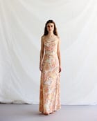 Royal paisley Pleated Cowl Aline Dress view 2