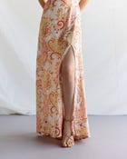 Royal paisley Pleated Cowl Aline Dress view 4