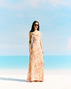 Royal paisley Pleated Cowl Aline Dress view 5