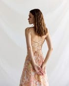 Royal paisley Pleated Cowl Aline Dress view 7