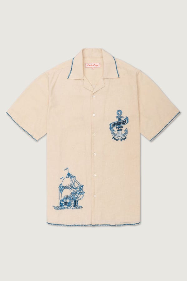 Perte D'ego — "Le adventure" hand embroidered Shirt