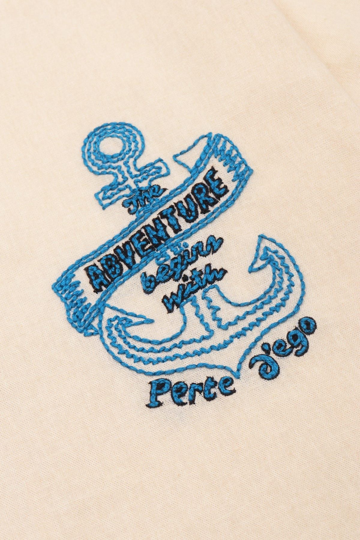 "Le adventure" hand embroidered Shirt - image 3