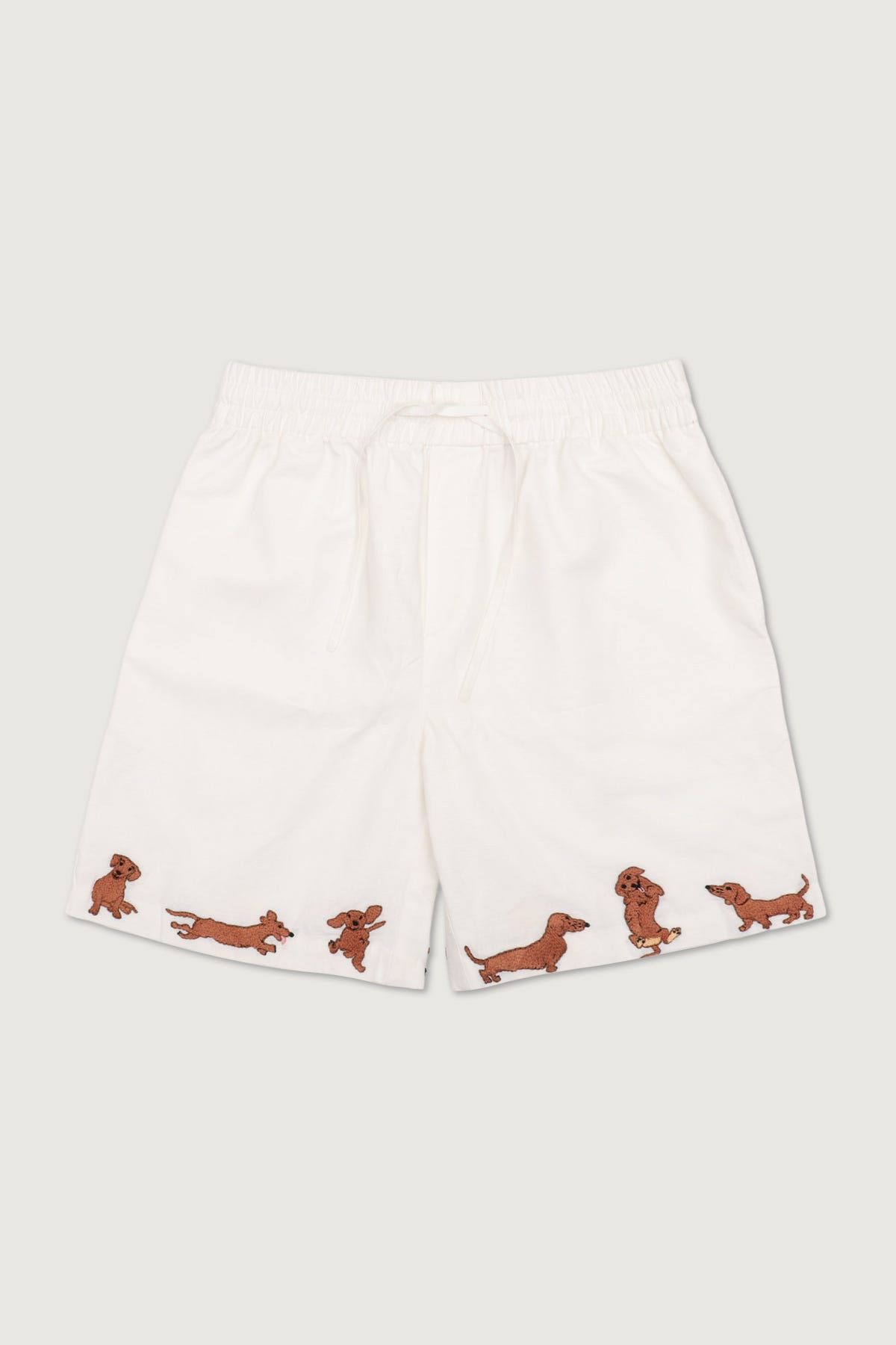"Dachshund Dash" hand embroidered shorts - image 1