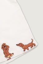 "Dachshund Dash" hand embroidered shorts view 2
