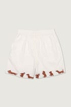 "Dachshund Dash" hand embroidered shorts view 3