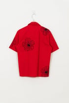 Red floral hand embroidered shirt view 4