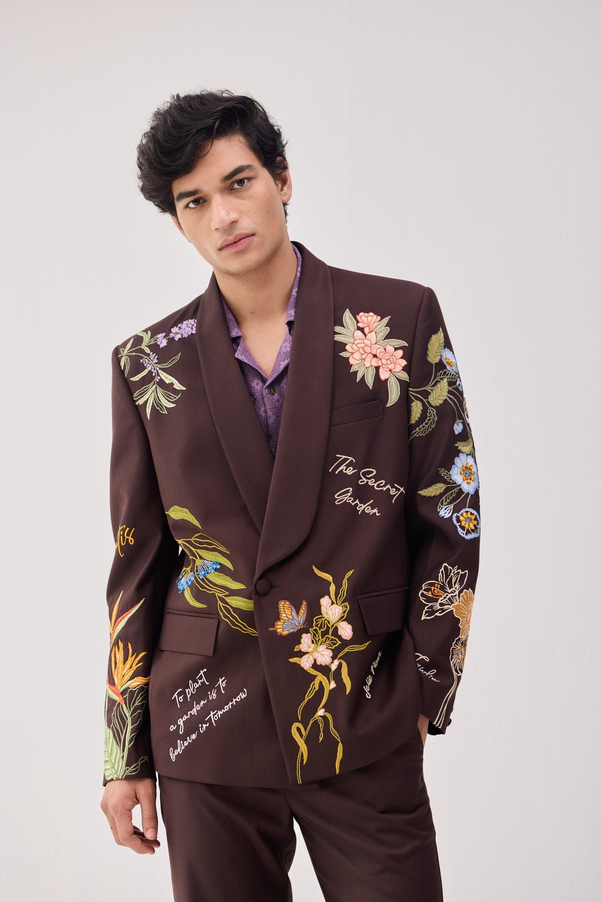 "The secret garden" embroidered casual wedding blazer - image 2