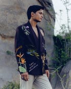 "The secret garden" embroidered casual wedding blazer view 9