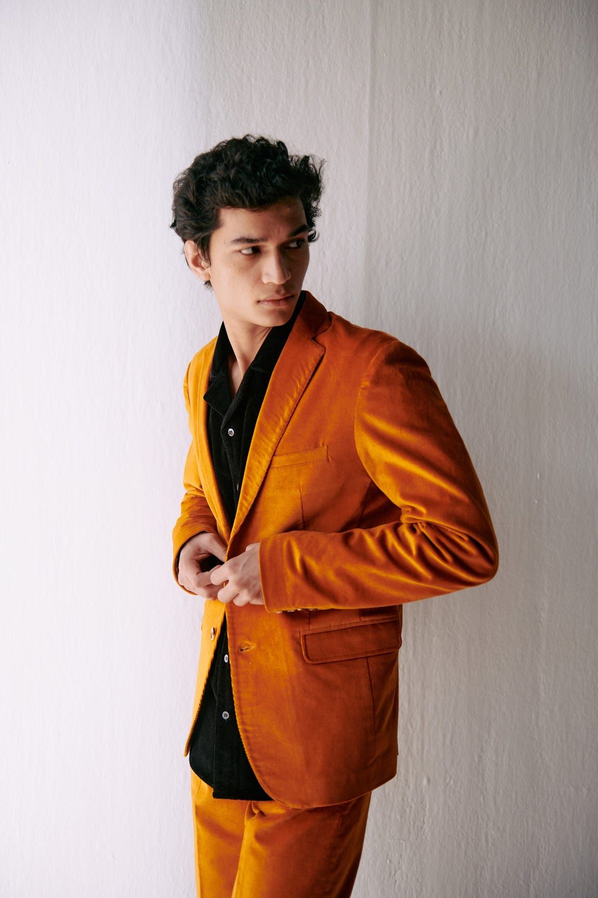 Orange corduroy blazer - image 1