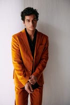 Orange corduroy blazer view 3