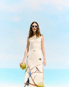 "Le Maine" Pleated Cowl Aline Dress view 3