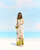 "Le Maine" Pleated Cowl Aline Dress view 4