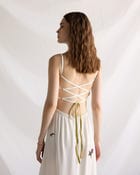 "Le Maine" Pleated Cowl Aline Dress view 5