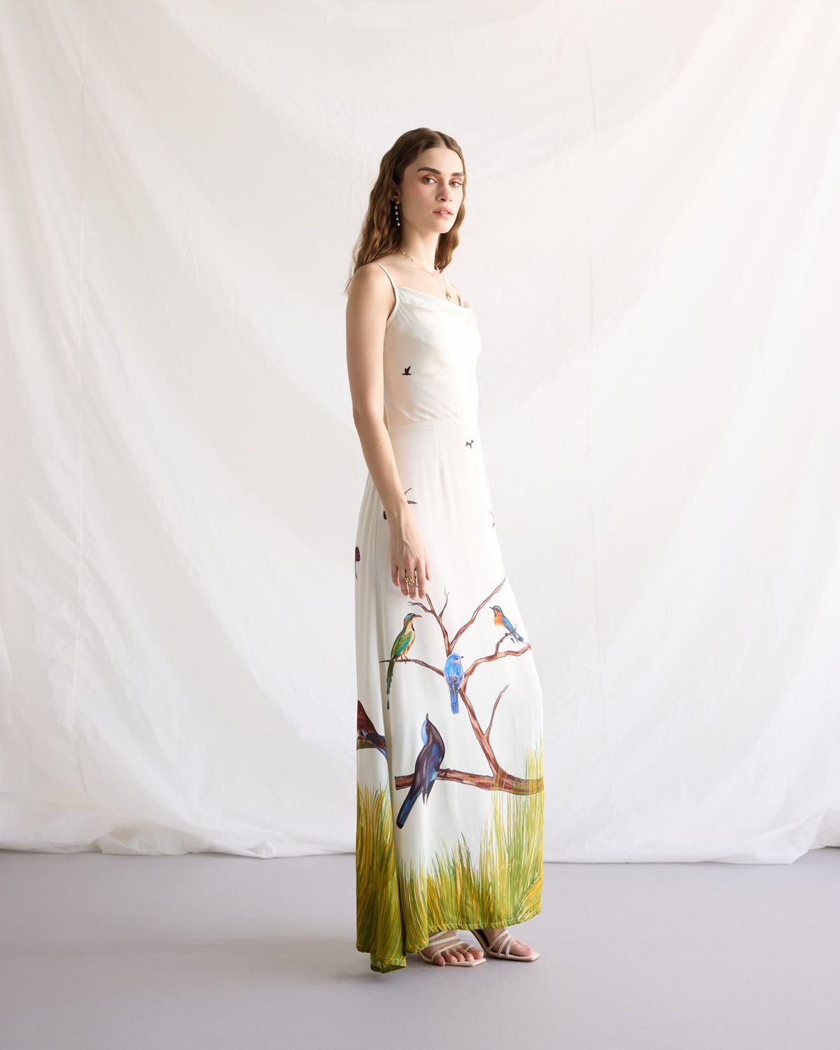 "Le Maine" Pleated Cowl Aline Dress - image 6