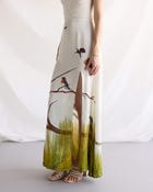 "Le Maine" Pleated Cowl Aline Dress view 7