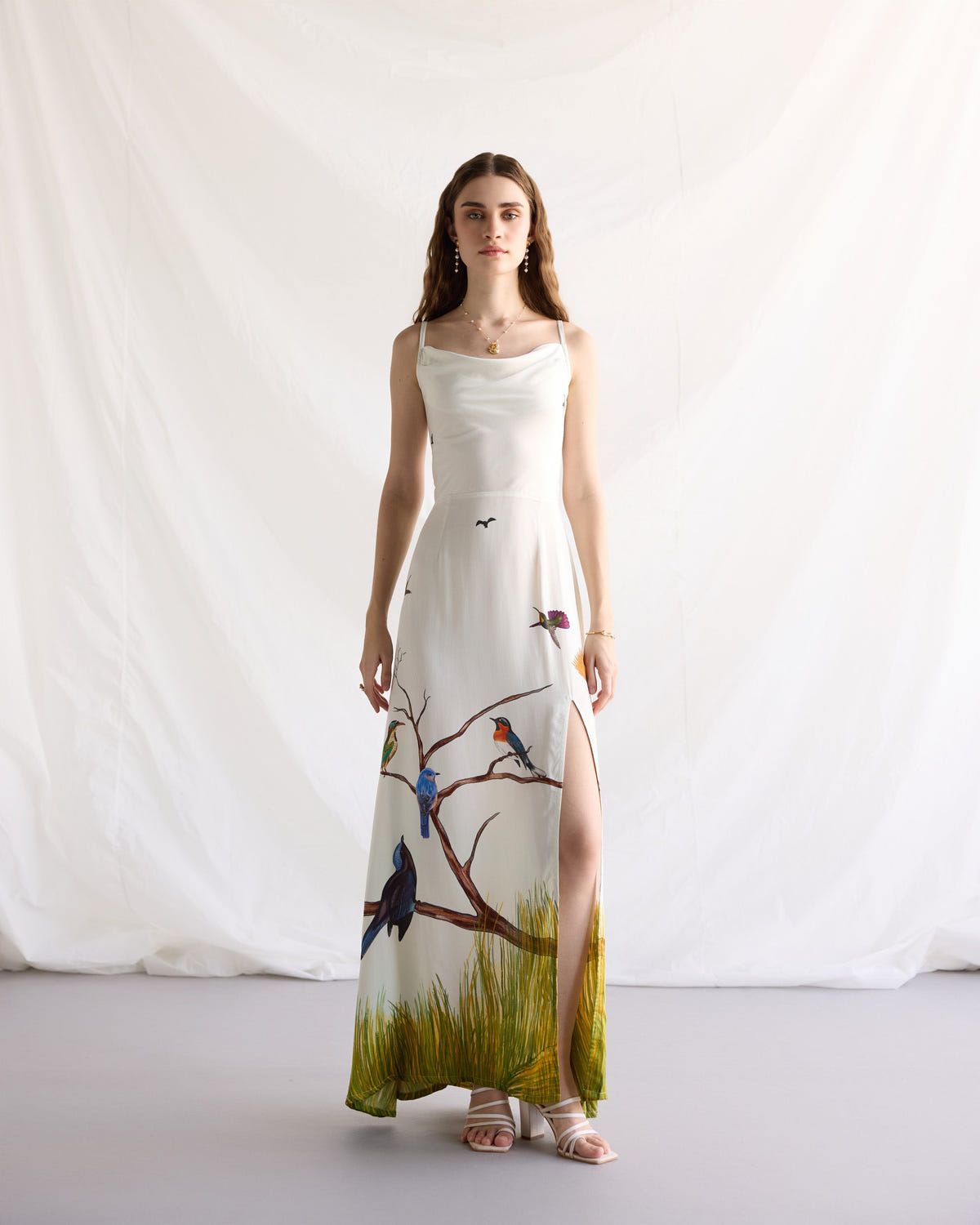 "Le Maine" Pleated Cowl Aline Dress - image 8