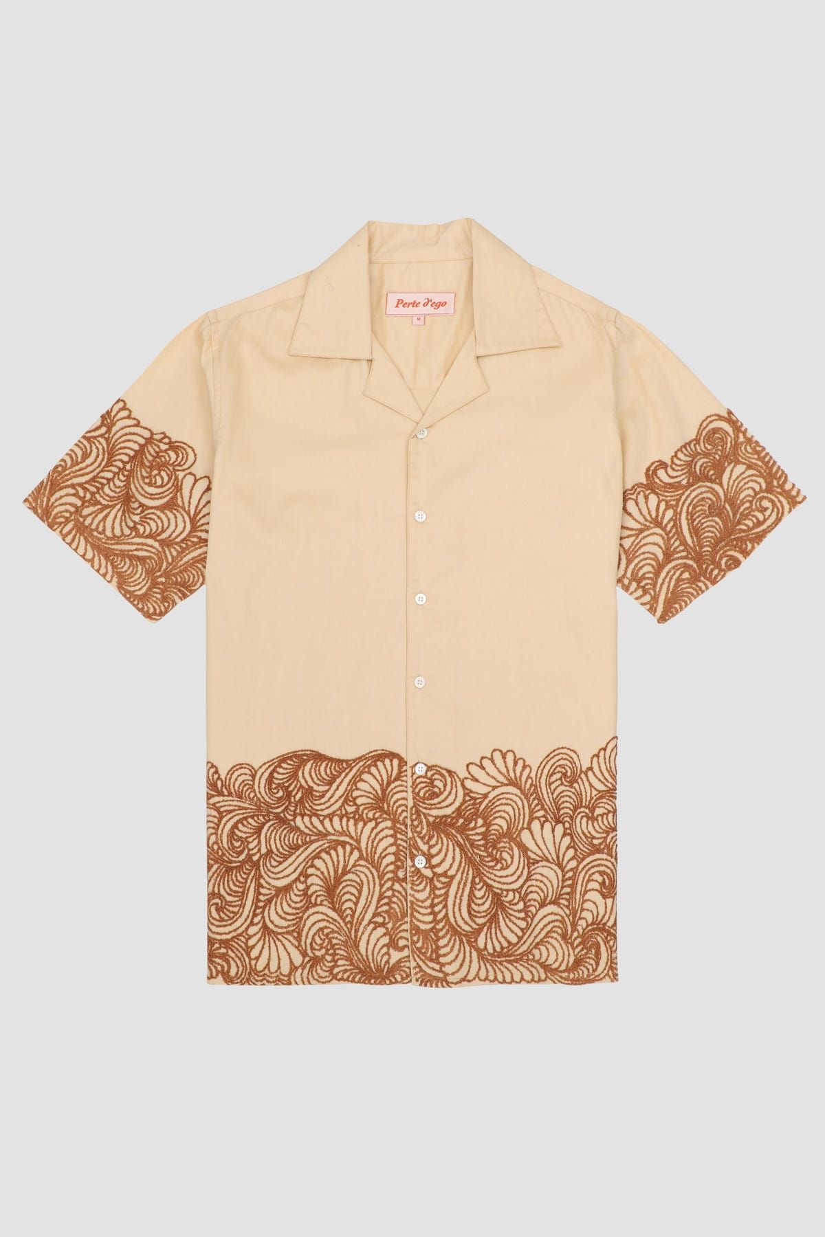 Abstract wave embroidered shirt - image 1