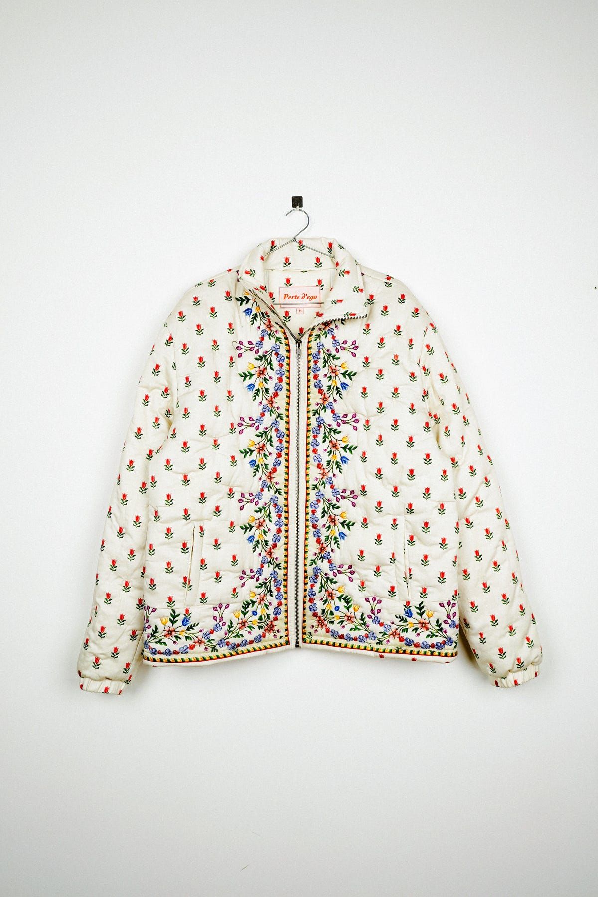 Watercolor border quilted jacket - image 1