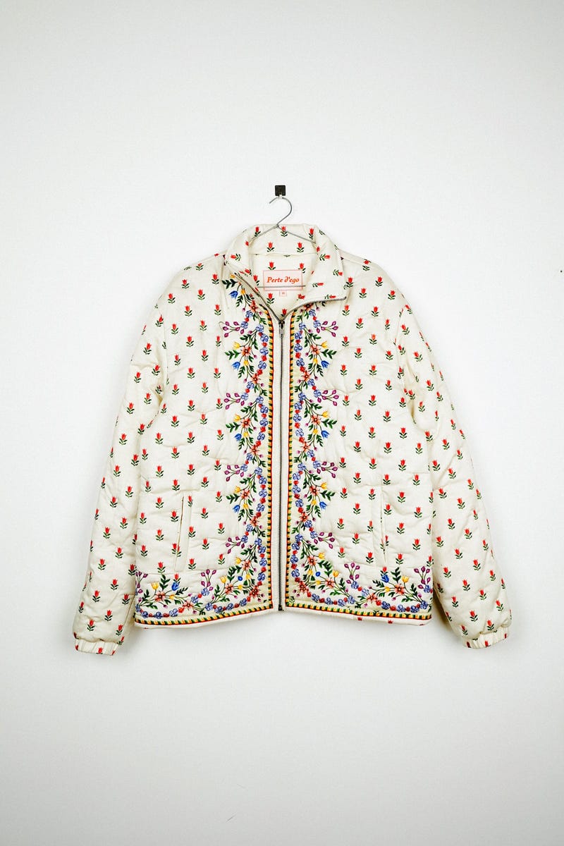 Watercolor border quilted jacket