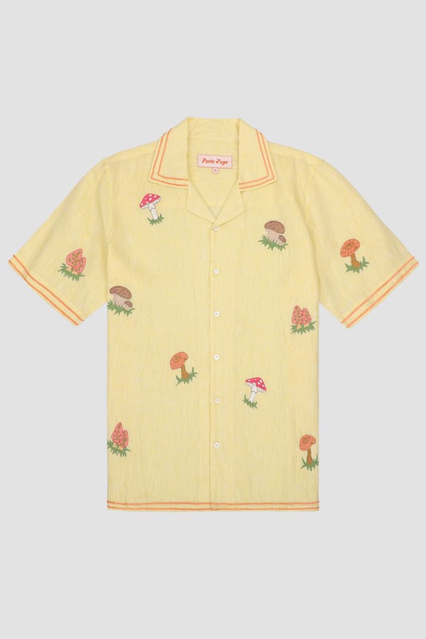 Perte D'ego — "Le mushroom" hand embroidered shirt