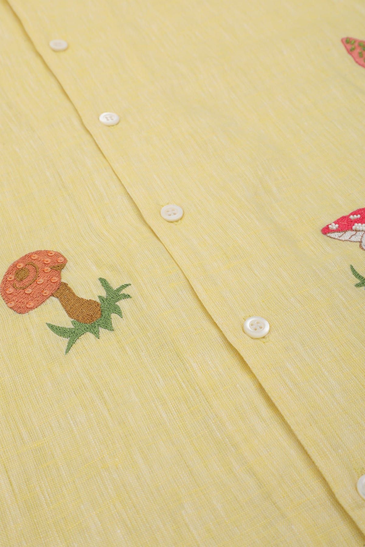 "Le mushroom" hand embroidered shirt - image 3