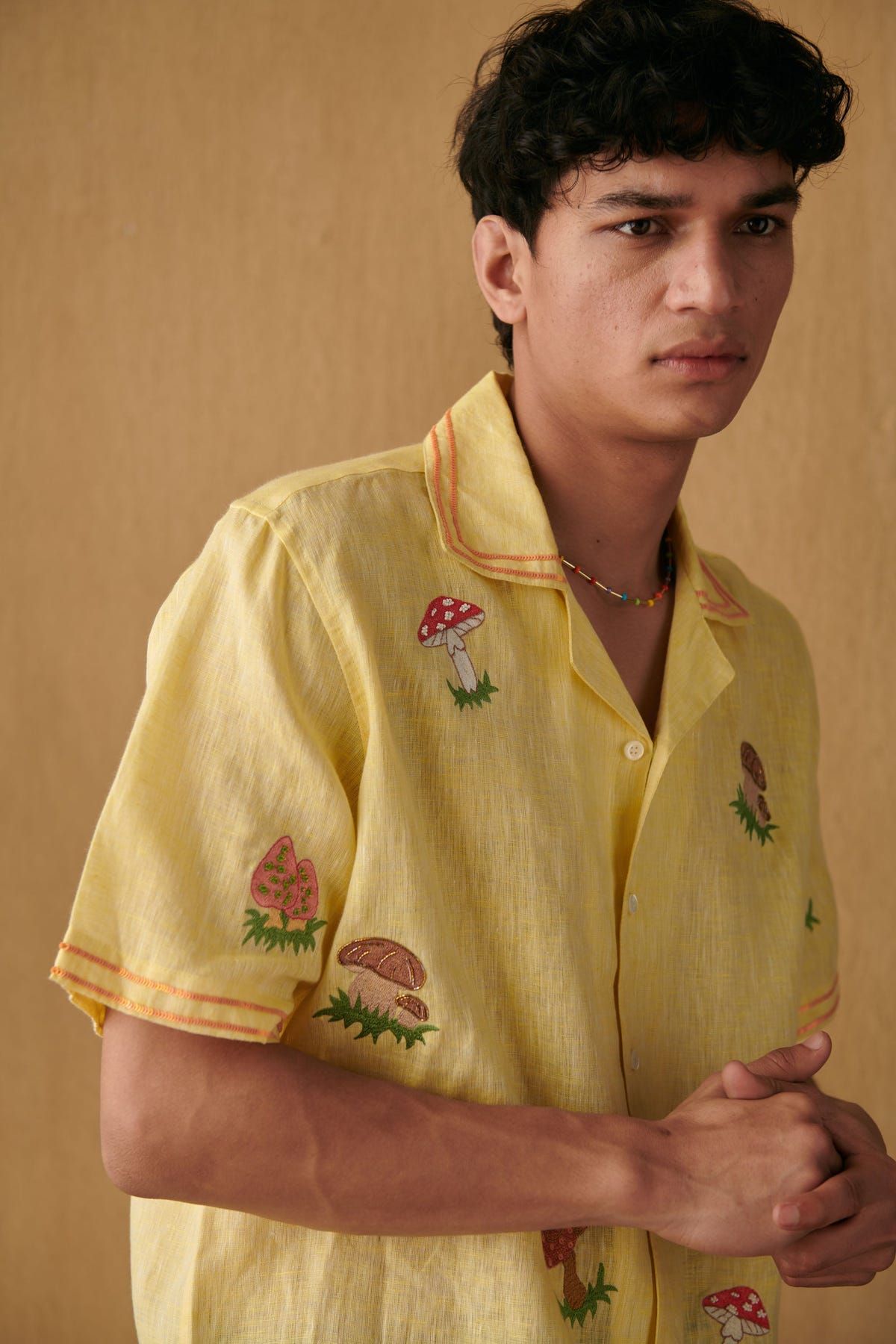 "Le mushroom" hand embroidered shirt - image 6