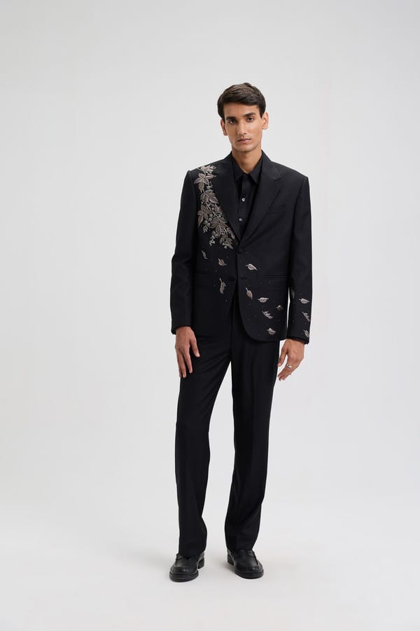 Perte D'ego — Moonlit Vine Hand embroidered Blazer