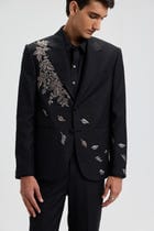 Moonlit Vine Hand embroidered Blazer view 3