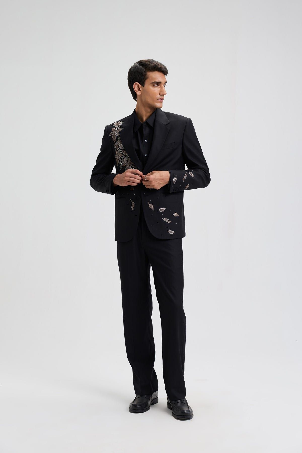 Moonlit Vine Hand embroidered Blazer - image 4