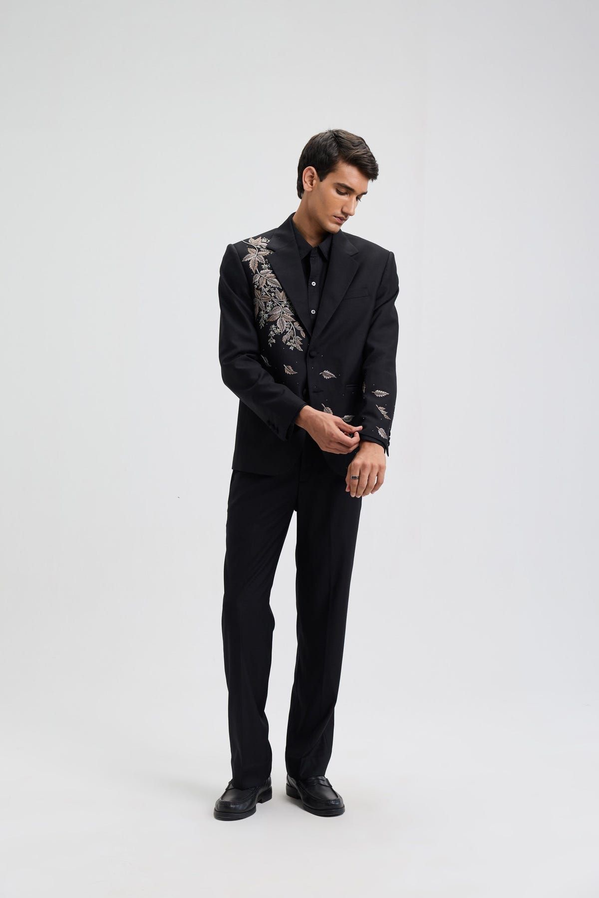 Moonlit Vine Hand embroidered Blazer - image 5