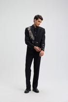 Moonlit Vine Hand embroidered Blazer view 5