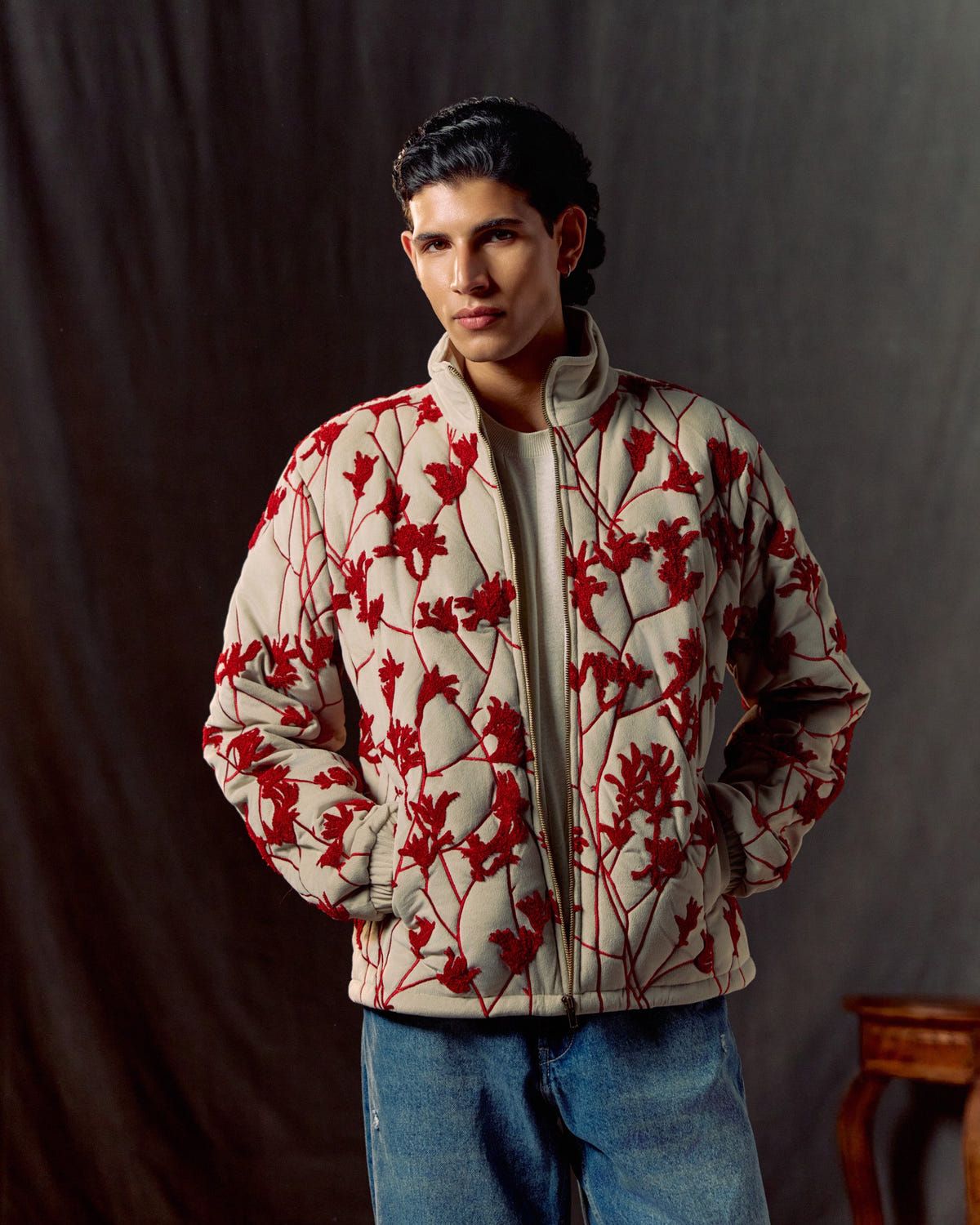 Red Bloom quilted jacket - image 1
