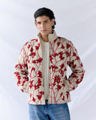Red Bloom quilted jacket view 6