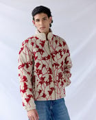 Red Bloom quilted jacket view 8