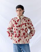 Red Bloom quilted jacket view 10