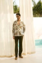 "Sunflower" hand appliqué resort blazer view 4