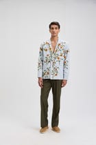 "Sunflower" hand appliqué resort blazer view 6