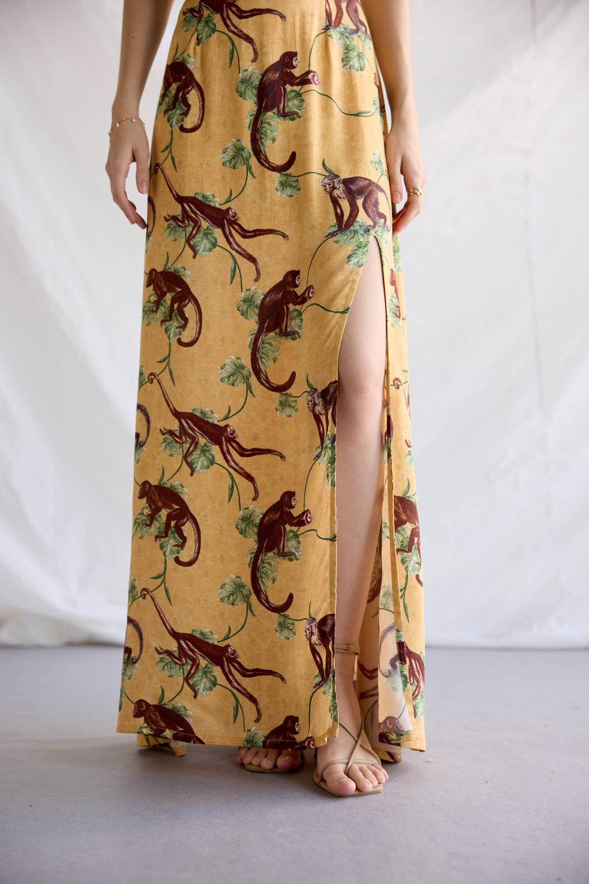 "Le Bali" Pleated Cowl Aline Dress - image 3