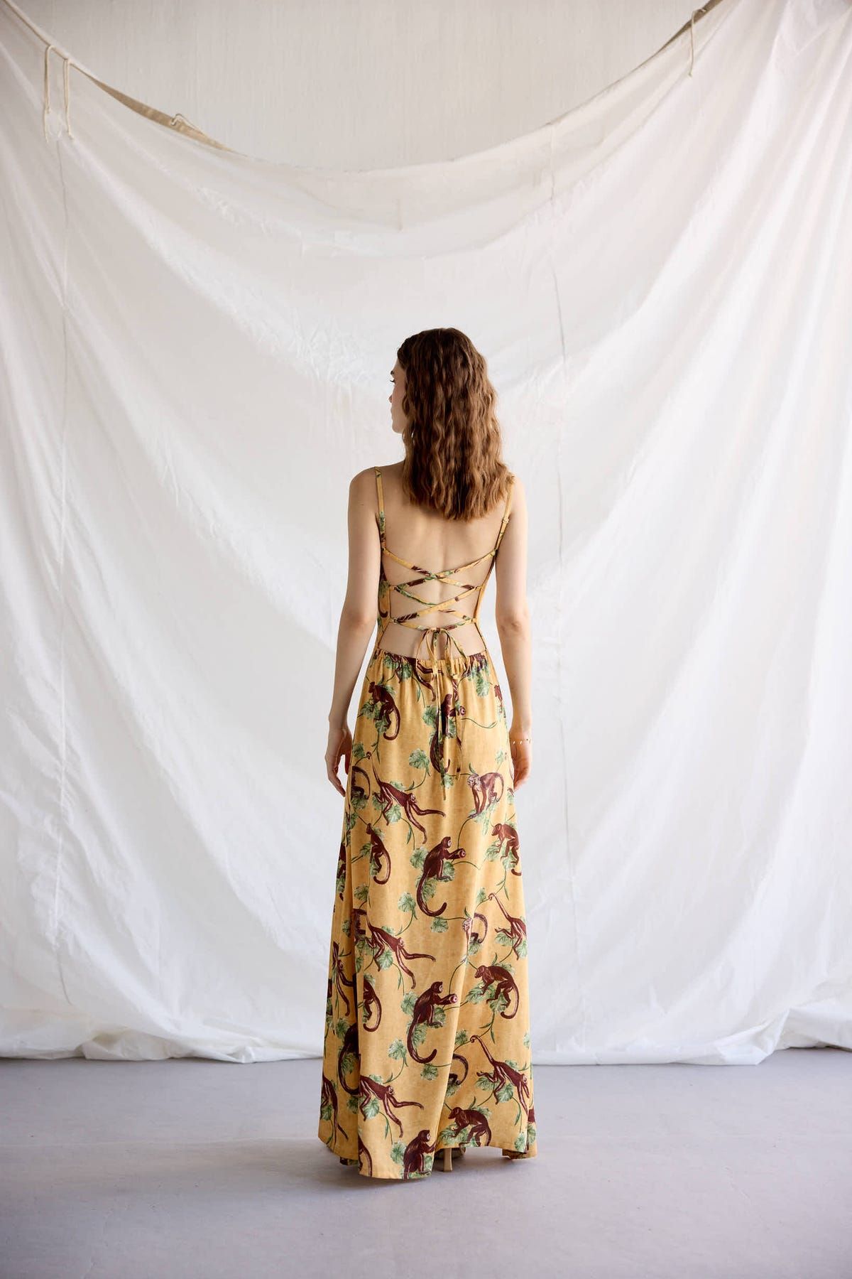 "Le Bali" Pleated Cowl Aline Dress - image 4