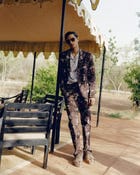 Floral twill blazer view 3