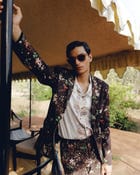 Floral twill blazer view 4