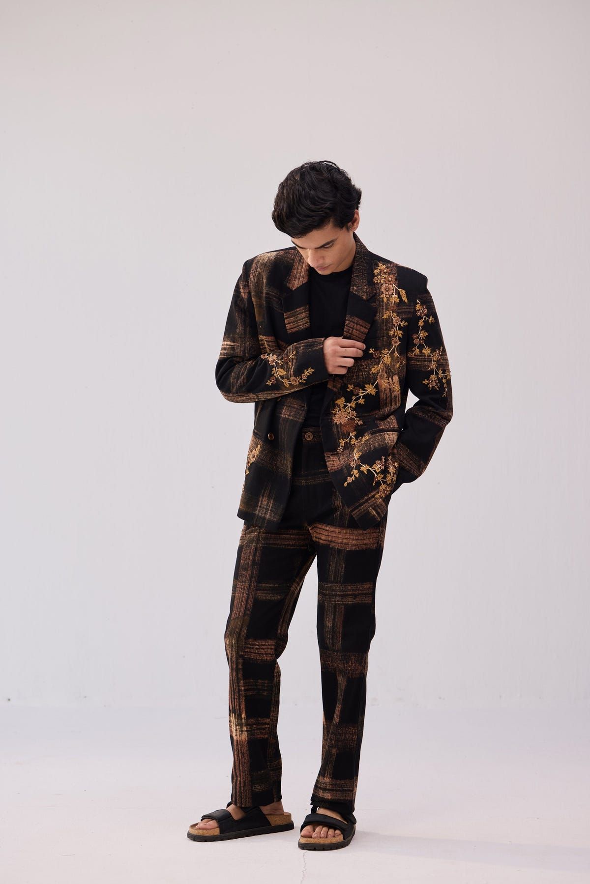 Checked formal pants - image 1