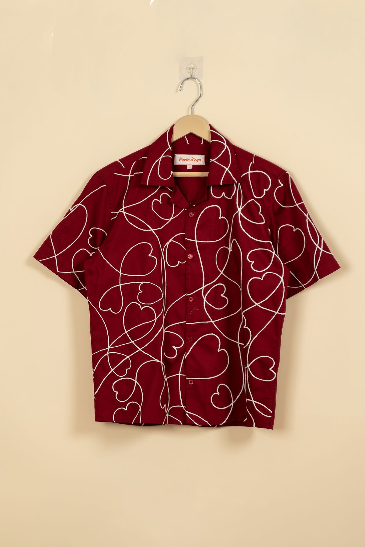 "Love scribbles" embroidered shirt- Red - image 1