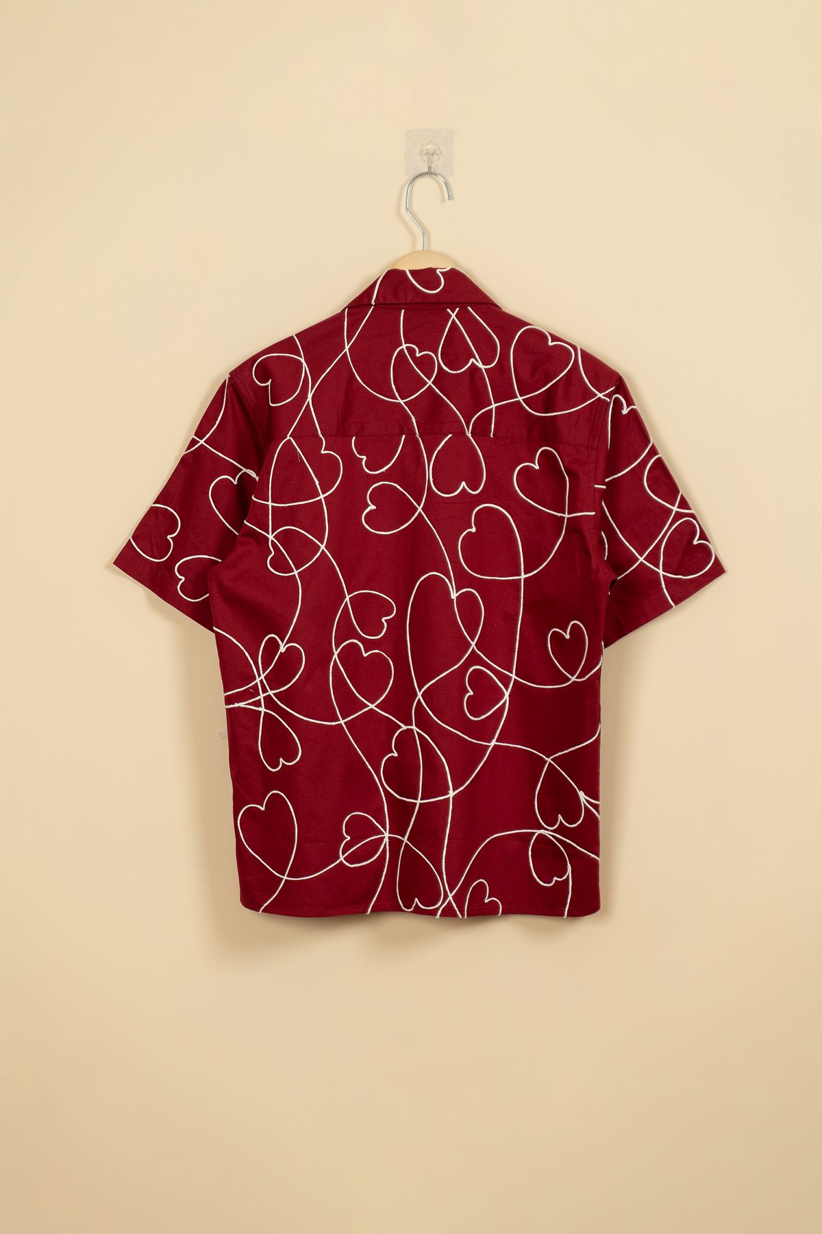 "Love scribbles" embroidered shirt- Red - image 3