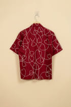 "Love scribbles" embroidered shirt- Red view 3