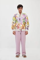 Floral sketch bomber jacket view 1