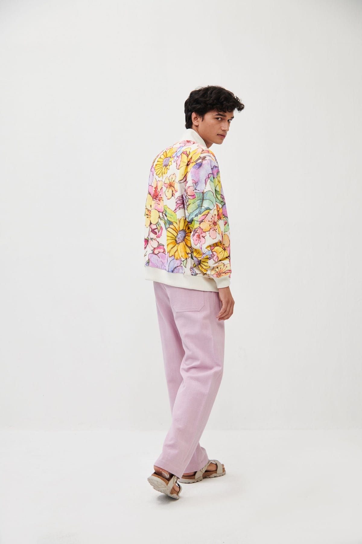 Floral sketch bomber jacket - image 4