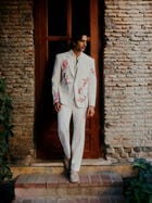 Textured Formal Pants- White view 1