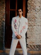 Textured Formal Pants- White view 2