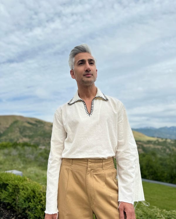 Perte D'ego — Blanket stitch hand embroidered resort shirt